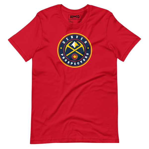 Red Denver Prospector T-shirt, Gold prospecting apparel