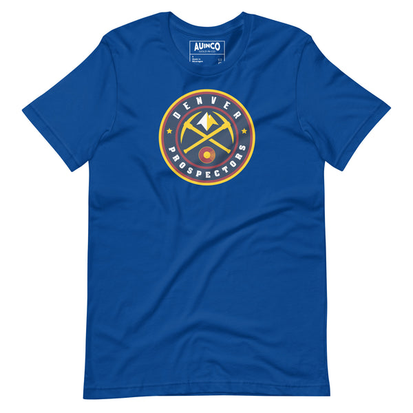 Royal Blue Denver Prospector T-shirt, Gold prospecting apparel